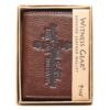 Brown Genuine Leather Tri-Fold Wallet with Cross - Image 6