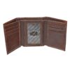 Brown Genuine Leather Tri-Fold Wallet with Cross - Image 7