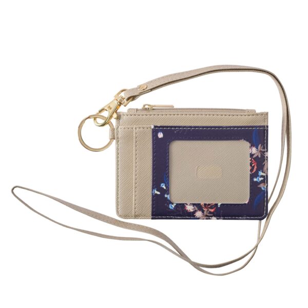 ID Card Holder -Seek First Taupe and Navy Faux Leather Matthew 6:33 132 8233 1