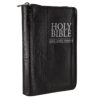 KJV Compact Bible-Black LuxLeather w/Zipper