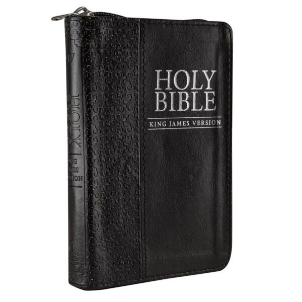 KJV Compact Bible-Black LuxLeather w/Zipper 206 0457 4