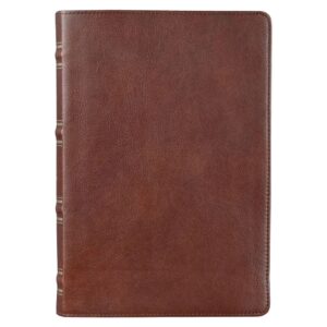 Image of KJV Tan Full Grain Leather Giant Print Full-size with Thumb Indexing