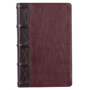 Image of KJV Two-tone Brown Full Grain Leather Giant Print Bible W/ Thumb Index