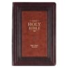 Burgundy and Toffee Black Faux Leather Study Bible - Thumb Index