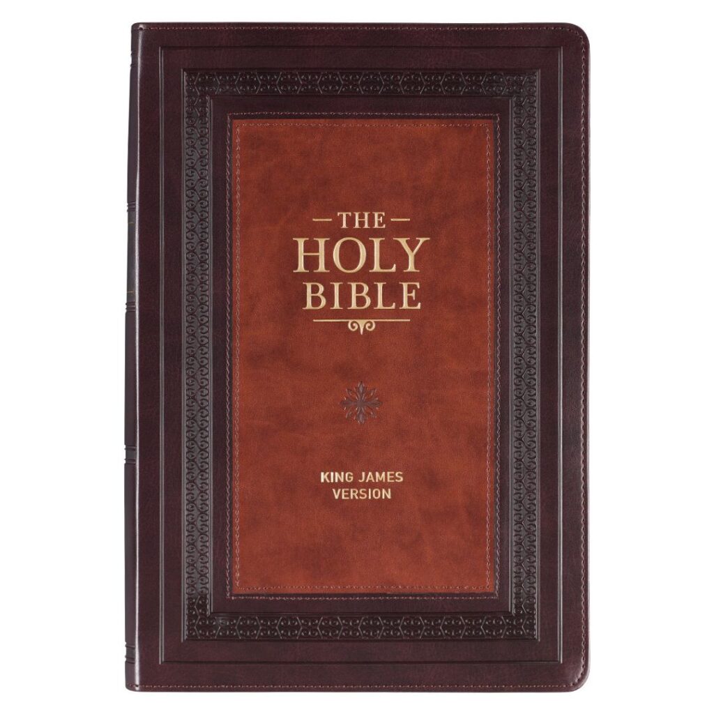 Image of Burgundy and Toffee Black Faux Leather Study Bible – Thumb Index