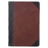 KJV Mahogany and SadleTan Full Grain Leather Large Print Thinline