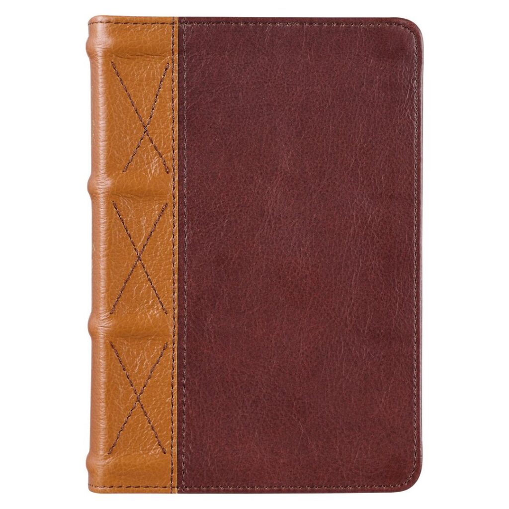 Image of KJV Compact Saddle Tan and Butterscotch Large Print