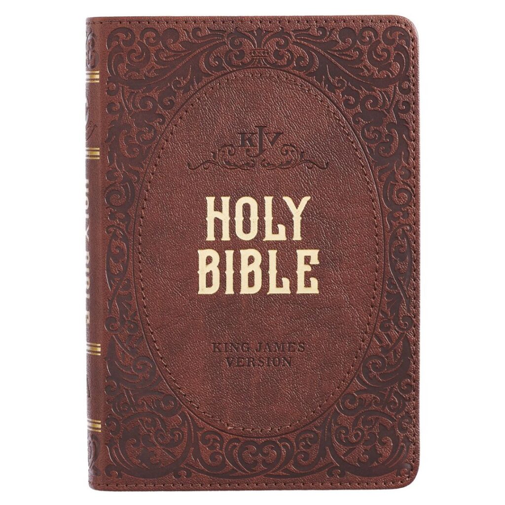 Image of KJV Chestnut Brown Faux Leather Compact