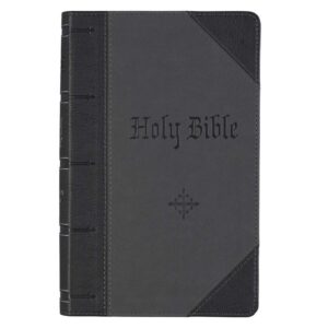Image of KJV Black and Gray Two-tone Faux Leather Giant Print Standard-size – Thumb Index