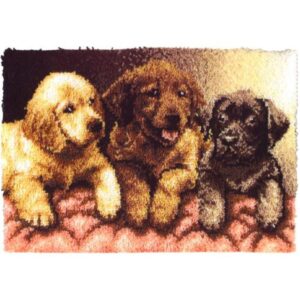 Image of Latch Hook Kit Lab Puppies 24″X34″