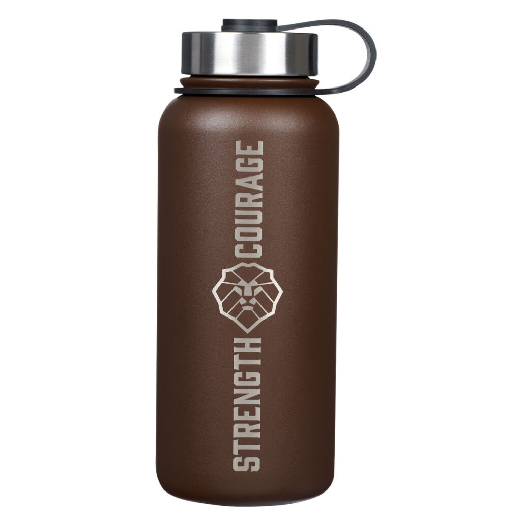 Image of Water Bottle SS Brown Lion Josh. 1:9