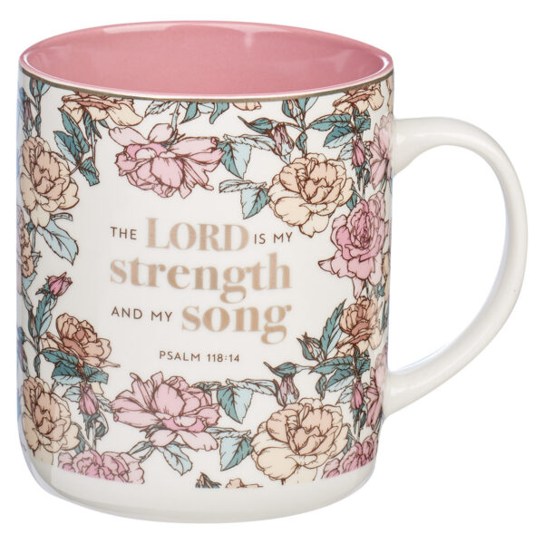 Mug My White/Pink Roses Strength & My Song Ps. 118:14 125 1368 0