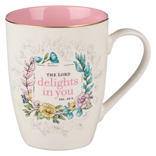 Mug Pink/White Floral The Lord Delights in You Isa. 62:4 125 1377 0