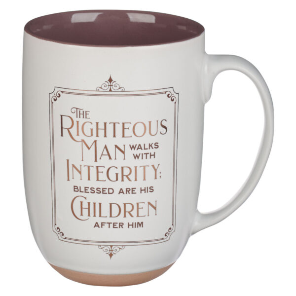 Mug White/Brown Righteous Man Prov. 20:7