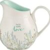 With Love Inspirational Ceramic Pitcher - Faith Hope Love - Image 2