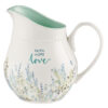 With Love Inspirational Ceramic Pitcher - Faith Hope Love