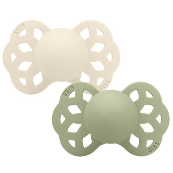 Bibs Pacifier lnfinity Anatomical 0-6 Months - Ivory/Sage 300 1128 0