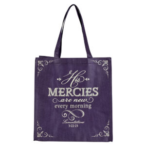 Image of Tote Purple His Mercies Are New Lam. 3:22-23