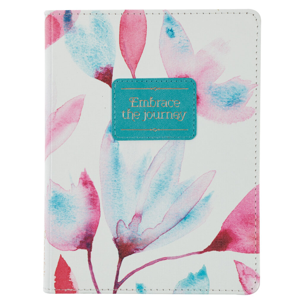 Image of Journal Handy Faux Leather Pink Petals Embrace