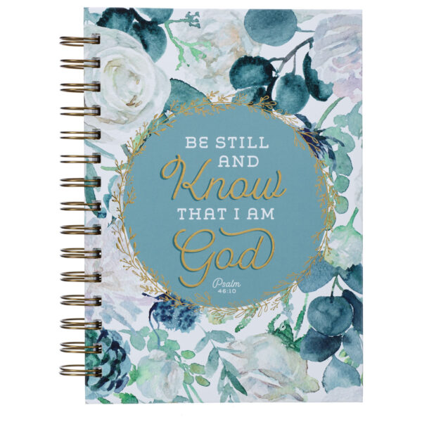 Journal Wirebound White/Teal Floral Be Still Ps. 46:10 550 1249 0