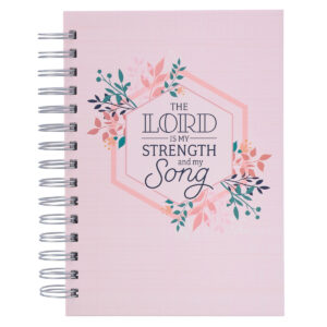 Image of Journal Wirebound Pink Leaves The Lord is My Strength Ps. 118:14