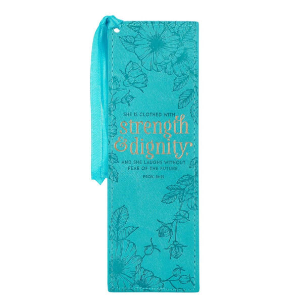 Bookmark Faux Leather Teal Strength & Dignity Prov. 31:25 560 0184 0