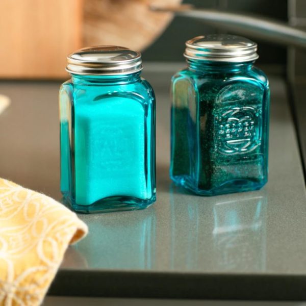 Retro Salt and Pepper Shakers, Turquoise 356 0763 1