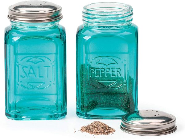 Retro Salt and Pepper Shakers, Turquoise 356 0763 3