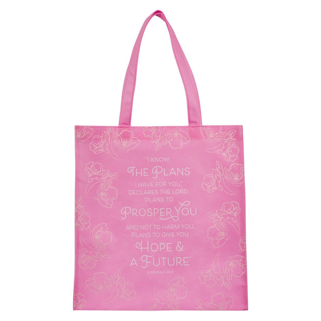 Image of Tote Pink I Know the Plans Jer. 29:11