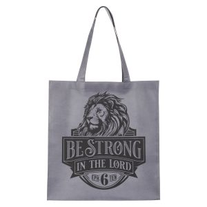 Image of Tote Gray Be Strong Eph. 6:10