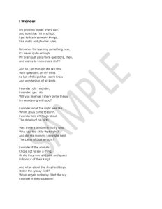 Image of I Wonder – Script