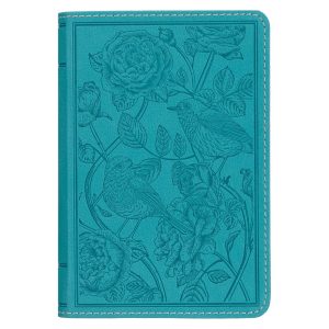 Image of KJV Teal Faux Leather Compact Bible with Zipper Closure