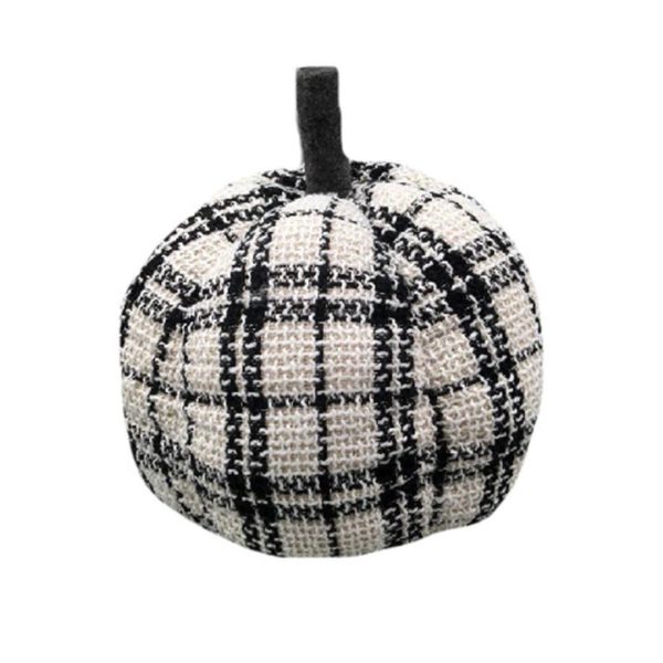 Blk/Wht Plaid Pumpkin - Large