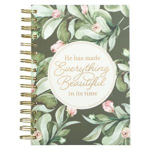 Image of Everything Beautiful Green Wreath Wirebound Journal