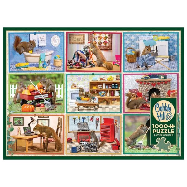 1000 Pc Puzzle - Squirrels at Home 654 0673 1