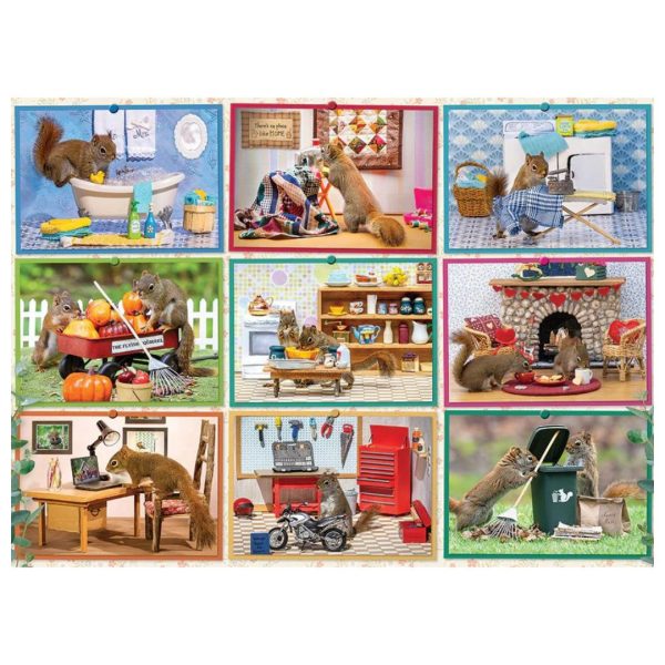 1000 Pc Puzzle - Squirrels at Home 654 0673 2