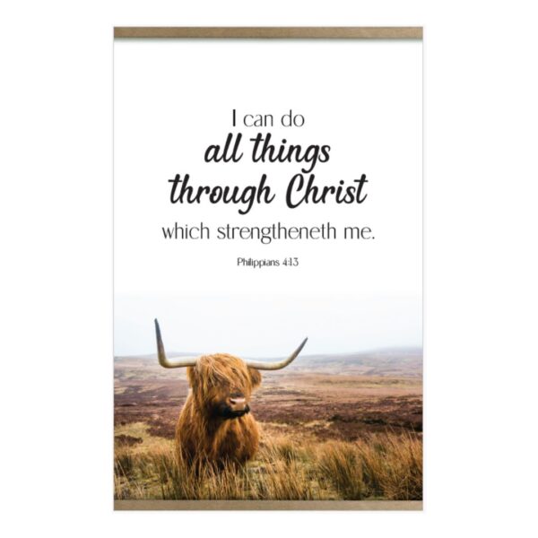 Canvas Hanging Wall Art - Highland Cow 18"x12"