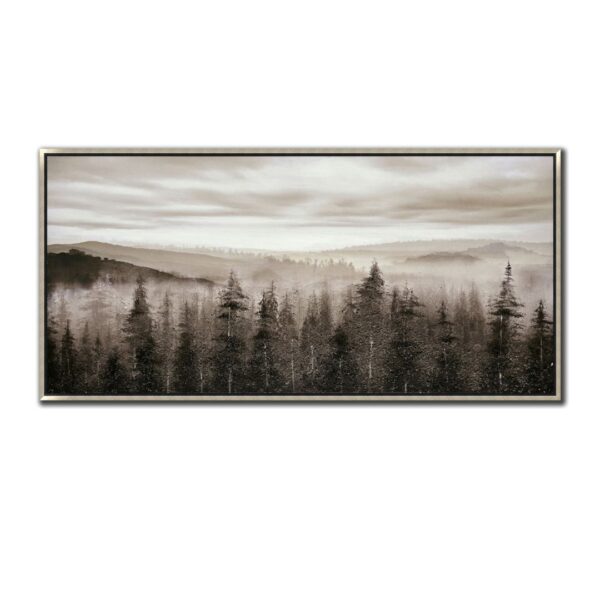 Foggy Mountain Pines - Framed Canvas Art - 28"x56" 128 2309 0