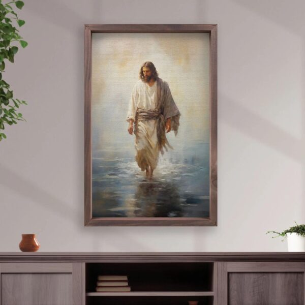 Framed Wall Art - Jesus Walking On The Water - 16"x24" 128 2386 1