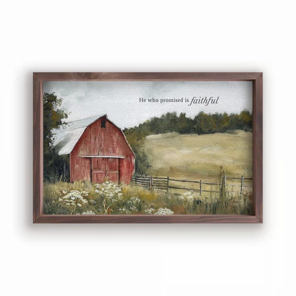 Image of Framed Wall Art – He Who Promised – 15″x24″