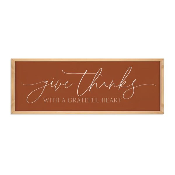 Framed Wall Art - Give Thanks - 13"x35" 128 2524 0