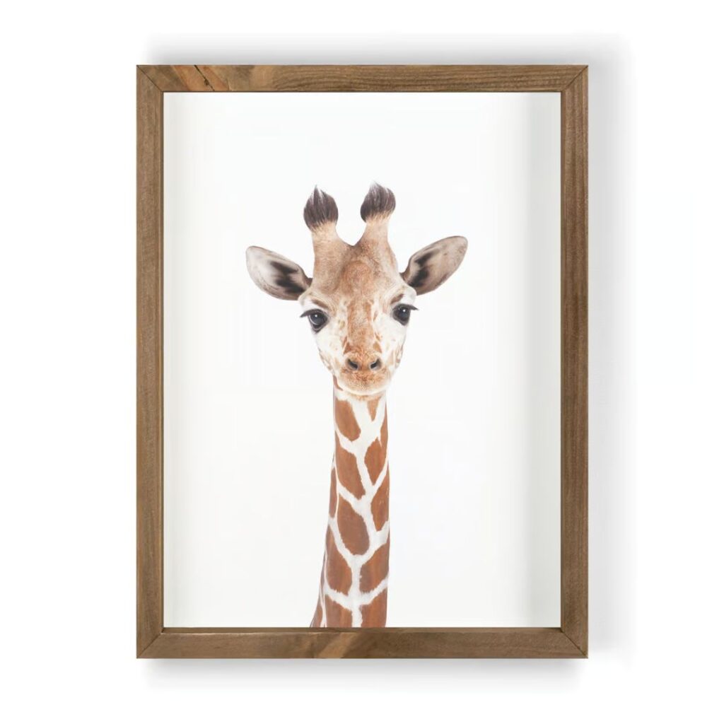 Image of Framed Wall Art – Giraffe – 13″x17″