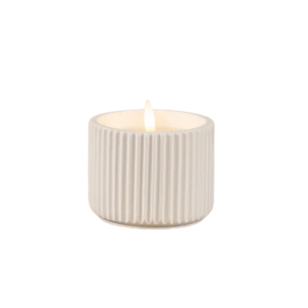 Ribbed Cement Candle 456 0259 0