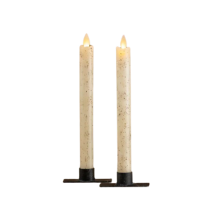 Image of Set/ 2 – 9.5″ Moving Flame Cream Taper Candle