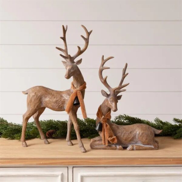 Brown Deer with Scarves and Bells (Set of 2) 460 1400 0