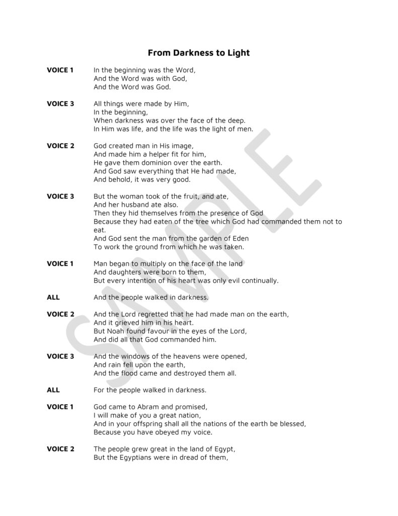 Image of From Darkness to Light- Script