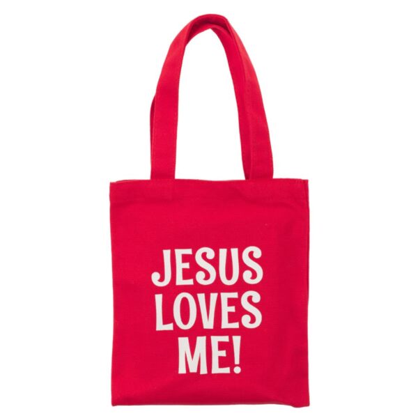 Red Jesus Loves Me Small Tote Bag 110 3626 0