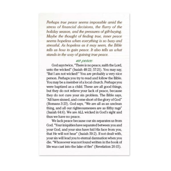 Tract: True Peace NKJV 100pk 116 6010 1