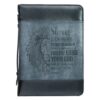 Bible Cover Classic Black/Gray Be Strong Josh. 1:9