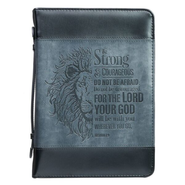 Bible Cover Classic Black/Gray Be Strong Josh. 1:9 124 1820 0